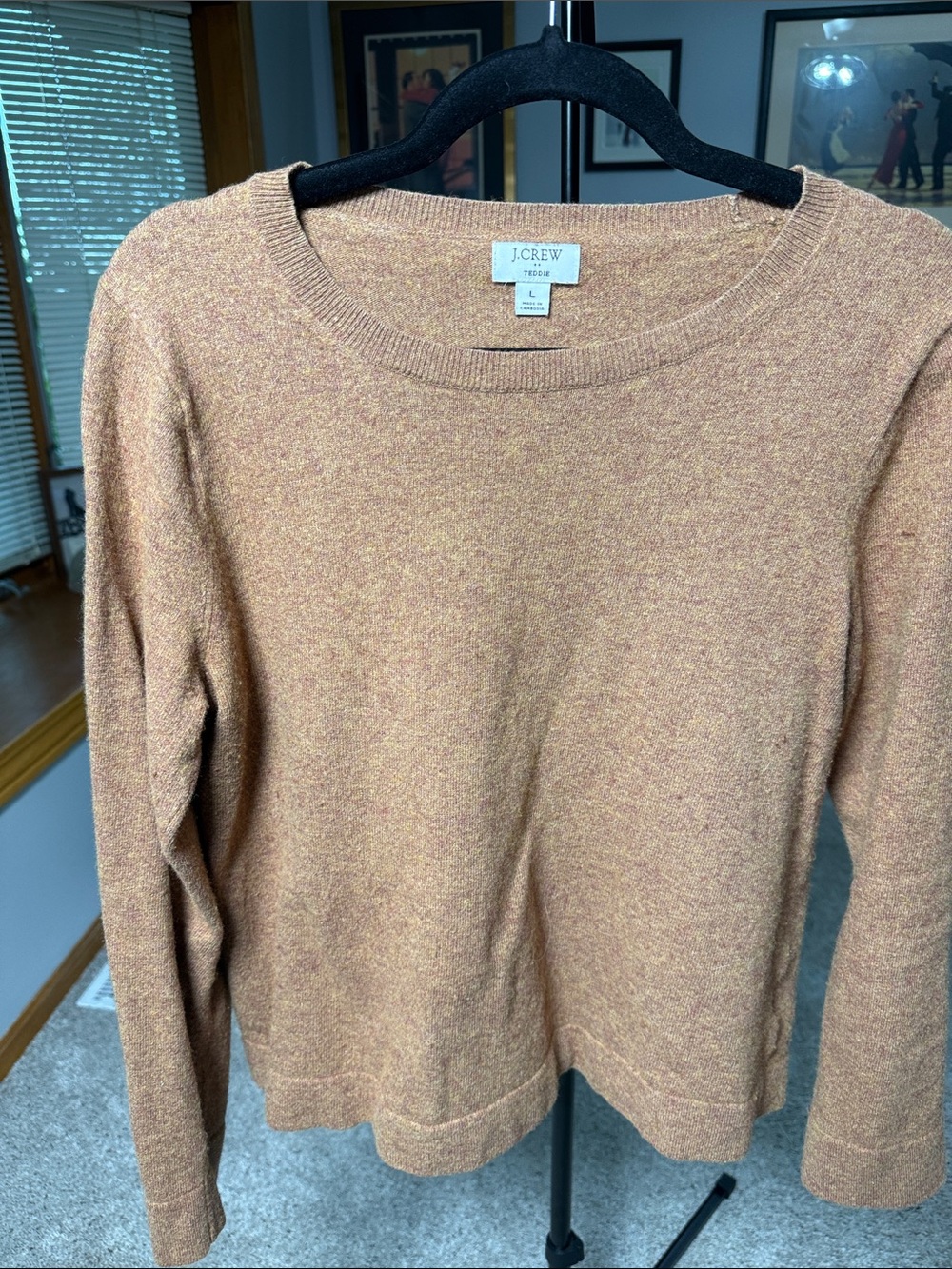J.Crew Teddie Crewneck Sweater Brown Cozy Soft Women’s Large
